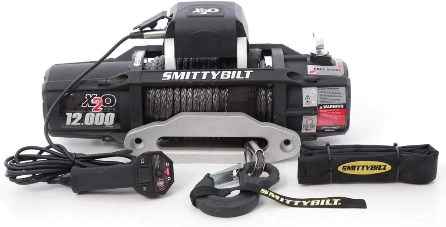 Unleash Your Adventure with the Smittybilt X2O COMP Waterproof Synthetic Rope Winch - 12,000 lb Load Capacity for Ultimate Recovery Power
