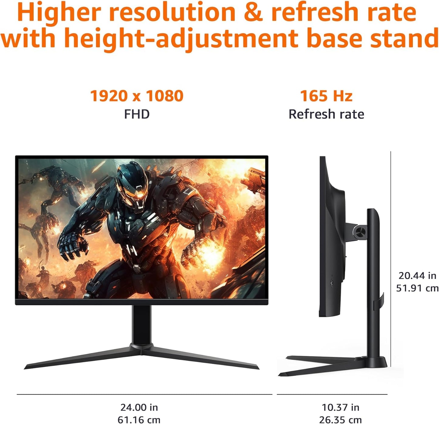 Elevate Your Gaming Experience with the 27-Inch FHD 1080P Monitor - 165Hz Refresh Rate, 1ms Response Time, and VESA Compatibility