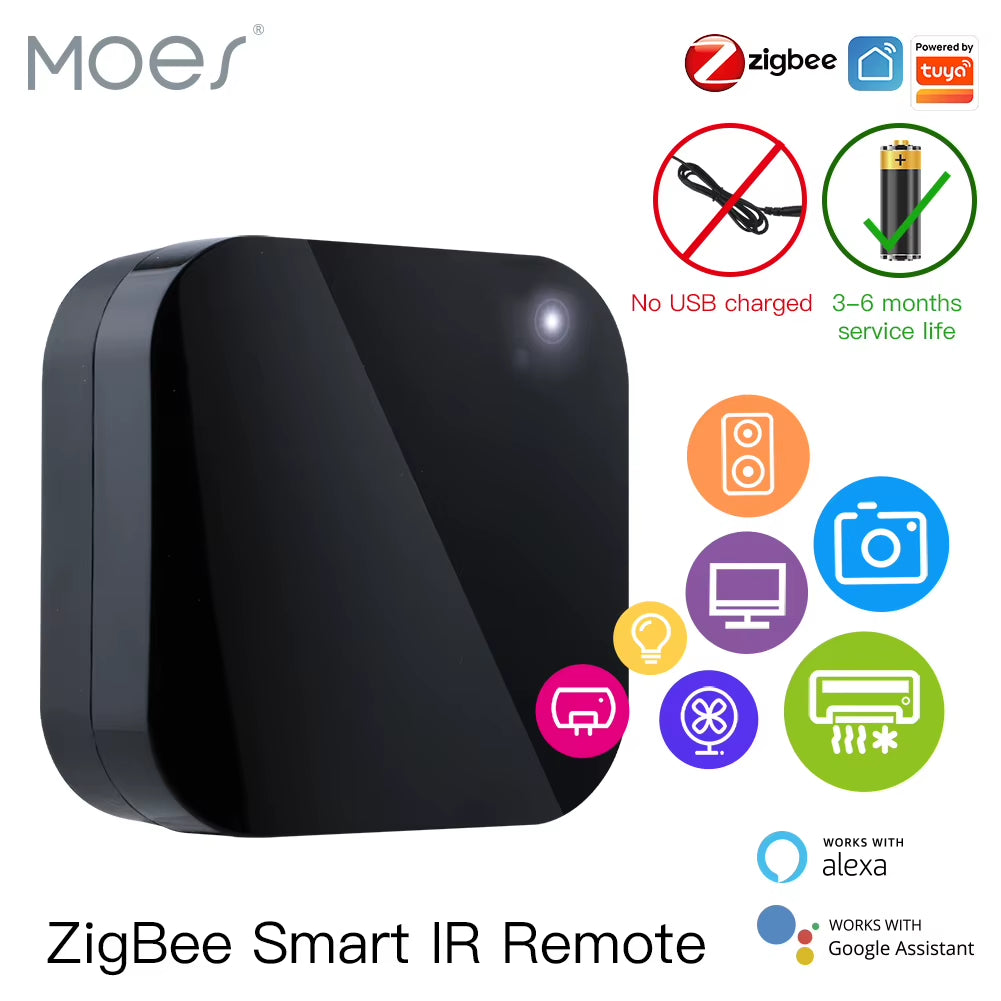 Transform Your Smart Home Experience with the MOES Tuya Zigbee Universal Infrared Remote Control - Compatible with Alexa & Google Home