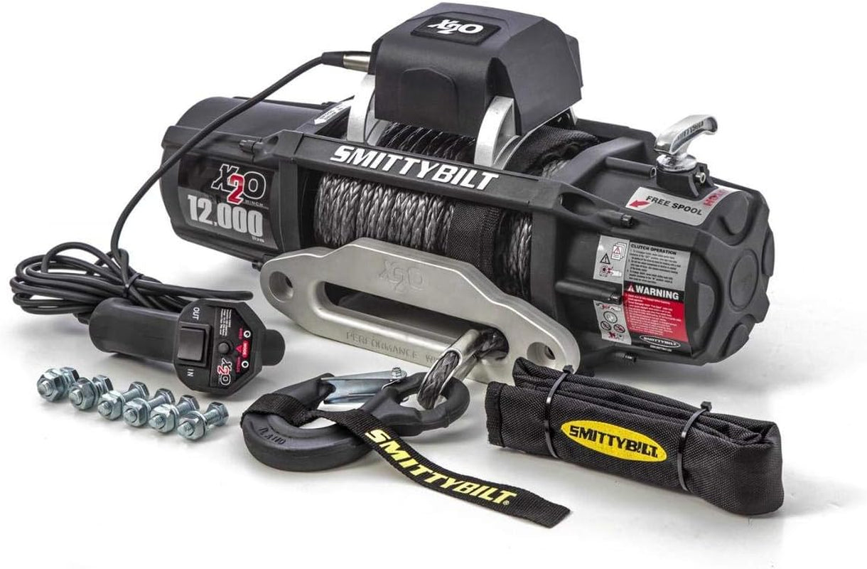 Unleash Your Adventure with the Smittybilt X2O COMP Waterproof Synthetic Rope Winch - 12,000 lb Load Capacity for Ultimate Recovery Power