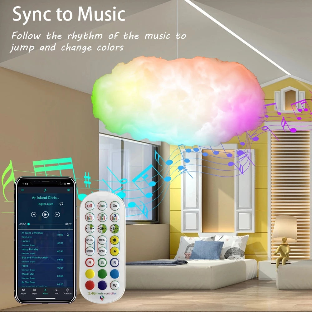 Transform Your Space with the USB Cloud Light - APP Controlled 3D RGBIC Ambient Lighting for a Magical Atmosphere