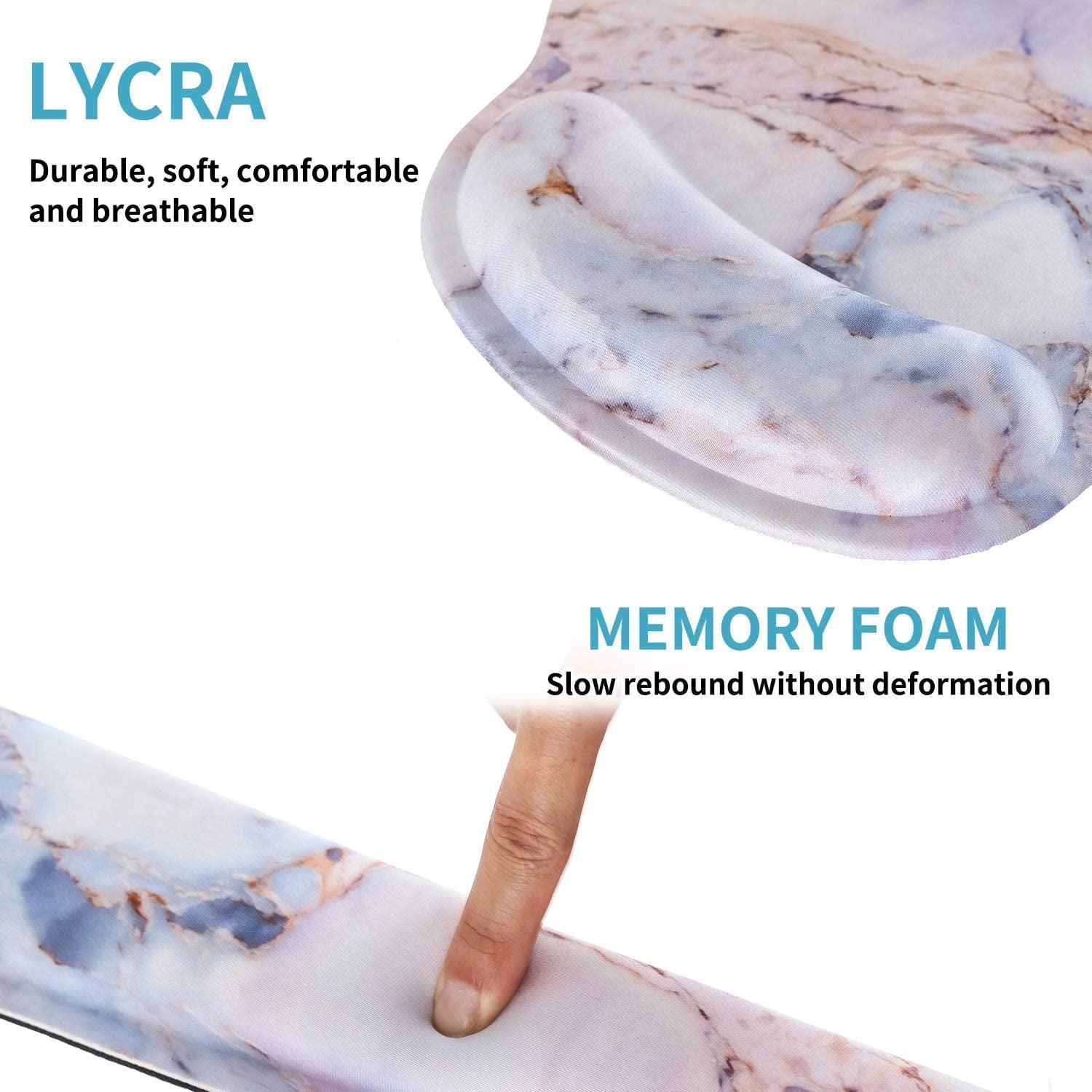 Ergonomic Marble2 Keyboard Wrist Rest and Mouse Pad Set - Ultimate Comfort for Gaming and Office Use