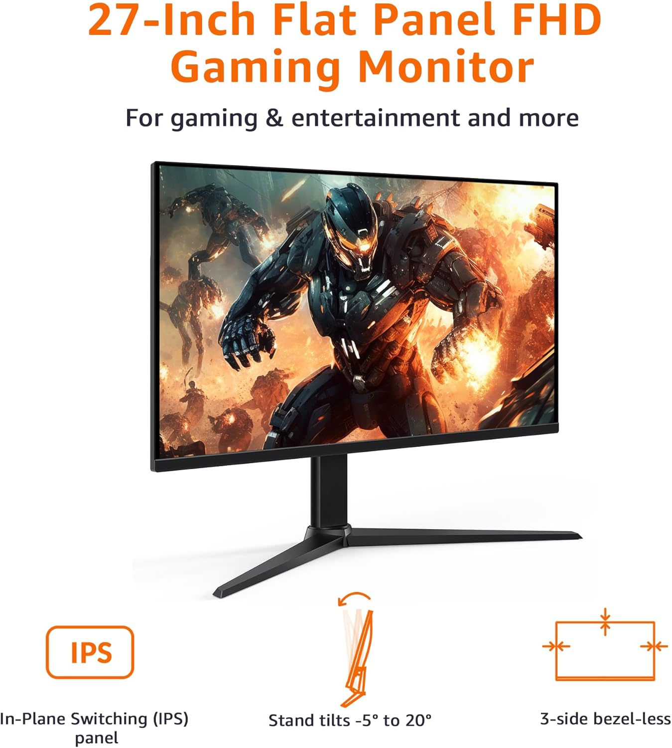 Elevate Your Gaming Experience with the 27-Inch FHD 1080P Monitor - 165Hz Refresh Rate, 1ms Response Time, and VESA Compatibility