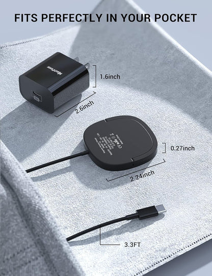 Experience Lightning-Fast Charging with the Magnetic iPhone Charger & 20W USB-C Adapter - Perfect for iPhone 15, 14, 13, 12 Pro Max and AirPods - Sleek Black Design