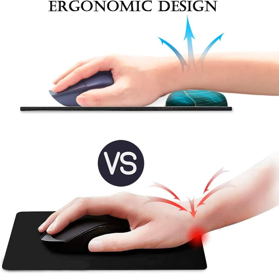 Experience Ultimate Comfort with Our Ergonomic Green Leaves Mouse Pad Featuring Wrist Support and Non-Slip Base