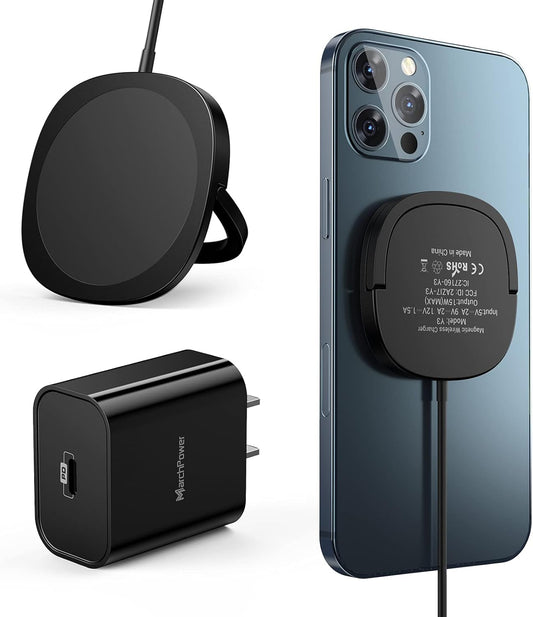 Experience Lightning-Fast Charging with the Magnetic iPhone Charger & 20W USB-C Adapter - Perfect for iPhone 15, 14, 13, 12 Pro Max and AirPods - Sleek Black Design