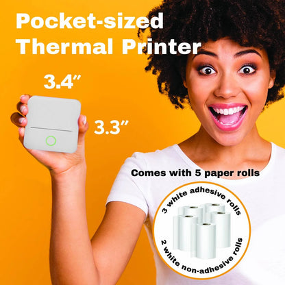 CTP500 Wireless Mini Portable Inkless Thermal Printer & Label Maker - Perfect for iOS & Android on the Go!