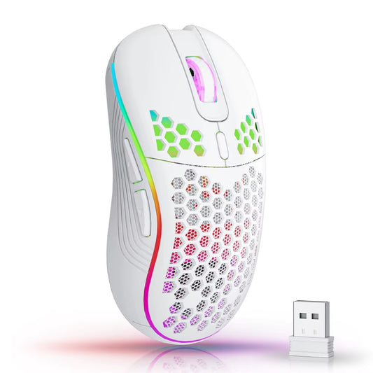 Unleash Your Gaming Potential with the 2.4G Wireless RGB Backlit Mouse - Ergonomic Design, 6 Buttons, and Rechargeable Convenience