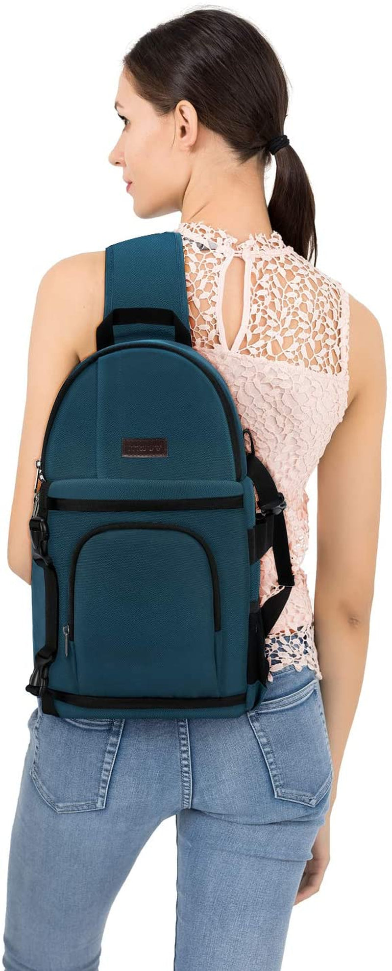 Elevate Your Photography with the MOSISO Deep Teal Professional Camera Sling Bag - Shockproof, Versatile, and Perfect for DSLR/SLR/Mirrorless Cameras