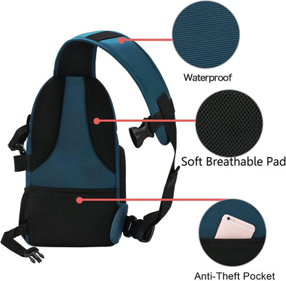 Elevate Your Photography with the MOSISO Deep Teal Professional Camera Sling Bag - Shockproof, Versatile, and Perfect for DSLR/SLR/Mirrorless Cameras