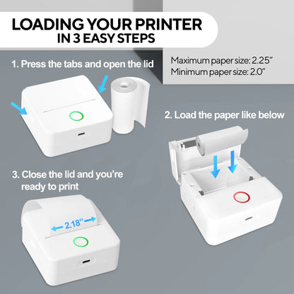 CTP500 Wireless Mini Portable Inkless Thermal Printer & Label Maker - Perfect for iOS & Android on the Go!
