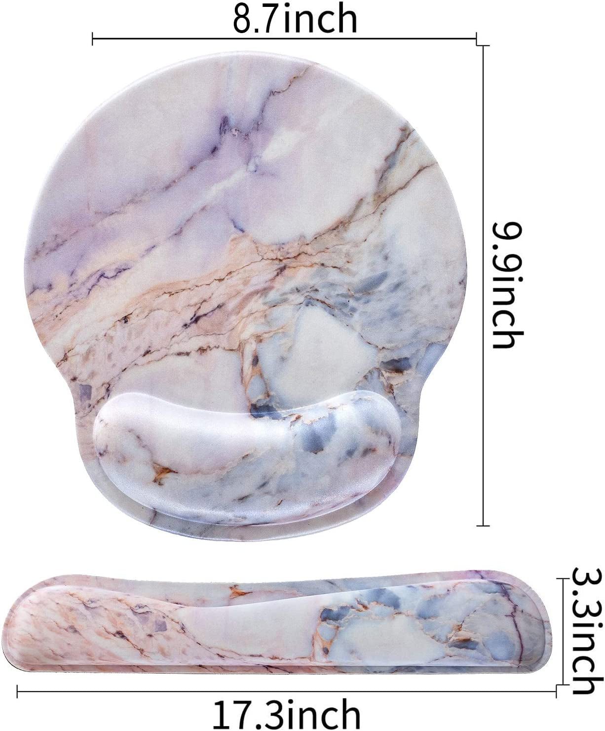Ergonomic Marble2 Keyboard Wrist Rest and Mouse Pad Set - Ultimate Comfort for Gaming and Office Use