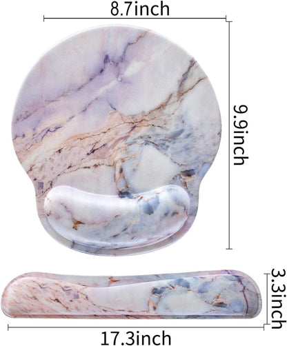 Ergonomic Marble2 Keyboard Wrist Rest and Mouse Pad Set - Ultimate Comfort for Gaming and Office Use